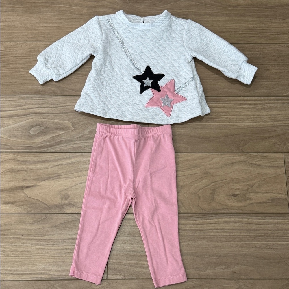 Quilted Top and Pink Leggings Set